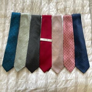 Men’s 7 tie bundle 100% silk and silk blends. EUC, 1 tie is NWT